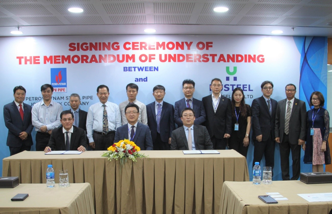 Ký kết Bản ghi nhớ hợp tác (MOU) giữa Công ty CP sản xuất ống thép Dầu khí Việt Nam (PV PIPE) và HUSTEEL Co., LTD